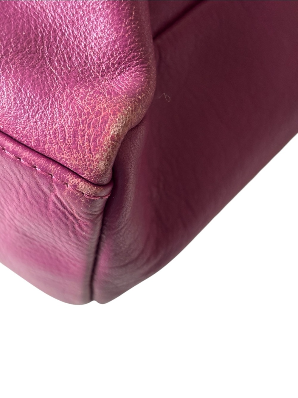 Women's Plum Leather Shoulder Bag with Front Ring Detail - Picture 9 of 11